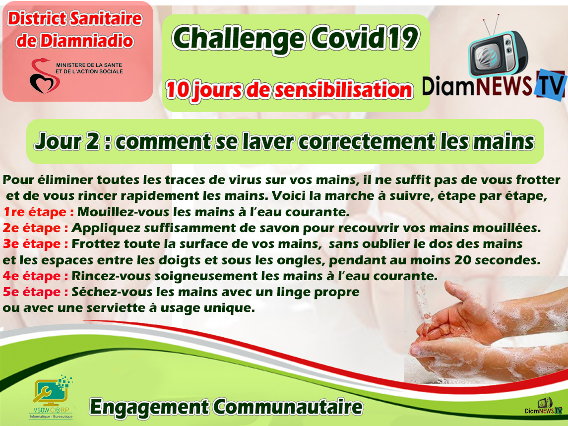 Challenge Covid19 : jour 2 Comment se laver correctement les mains ?