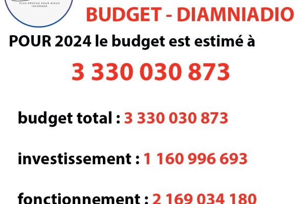 Budget Diamniadio 2024: les chiffres clé !