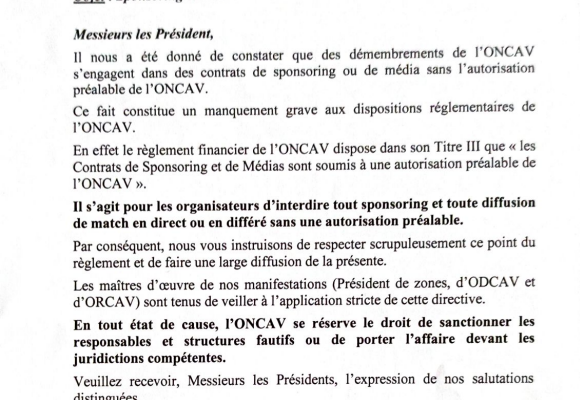 NAVETANE 2024: L’ONCAV suspend la diffusion des chaines cablées locales (Communique)